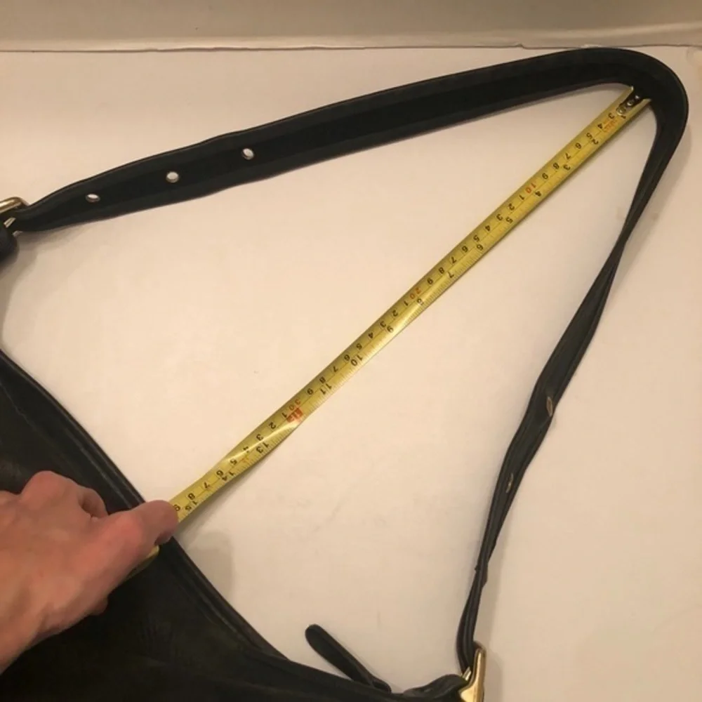 Coach vintage xl black leather feed bucket bag 9085